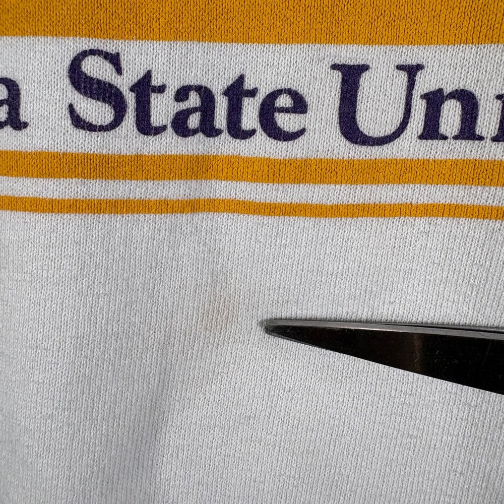 Vintage Jerzees Sweatshirt Mens M White LSU Louisiana State University Pullover - Picture 3 of 10